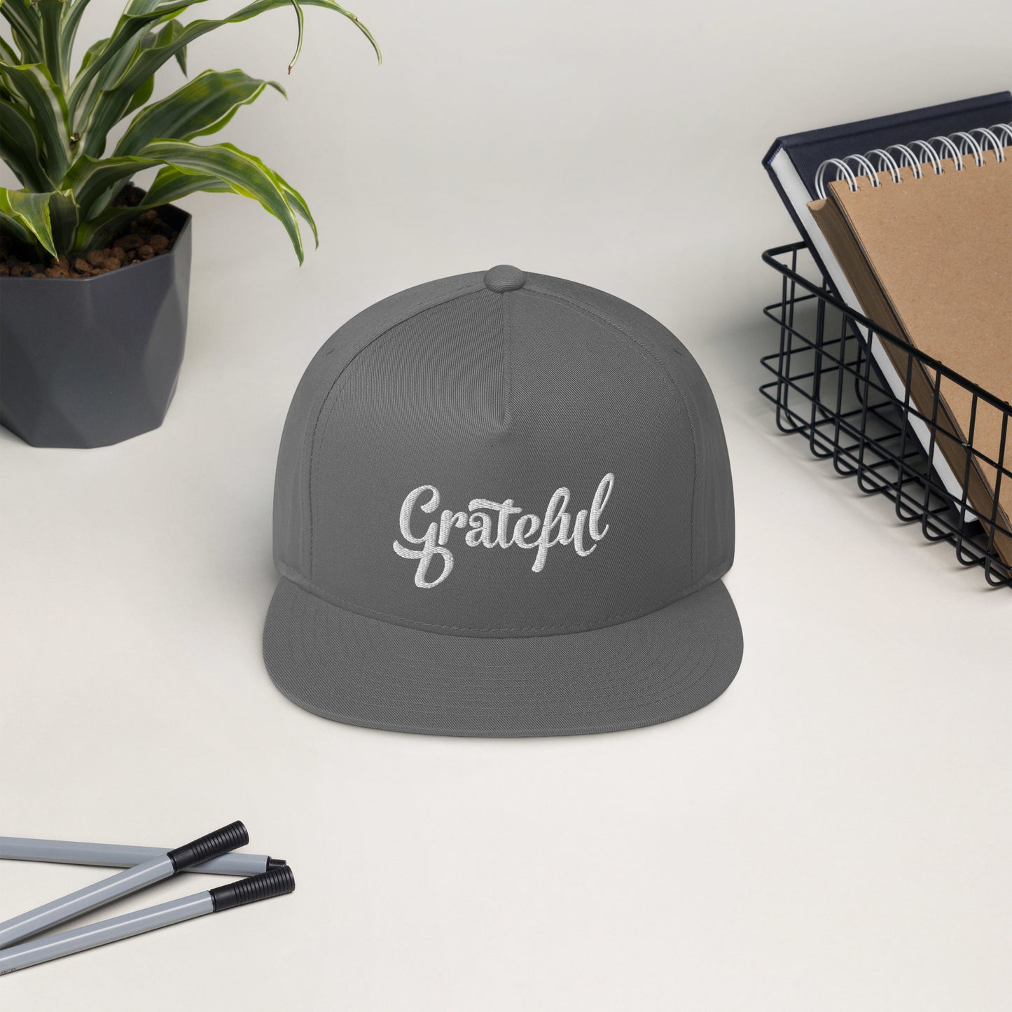Grateful Flat Bill Snapback Hat