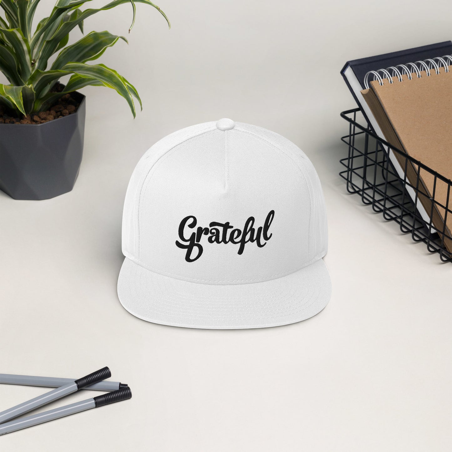 Grateful Flat Bill Snapback Hat